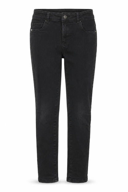 Front view of Denim & Co. girls’ blue cotton skinny jeans, size 9-10, years, 24-inch leg regular zip
