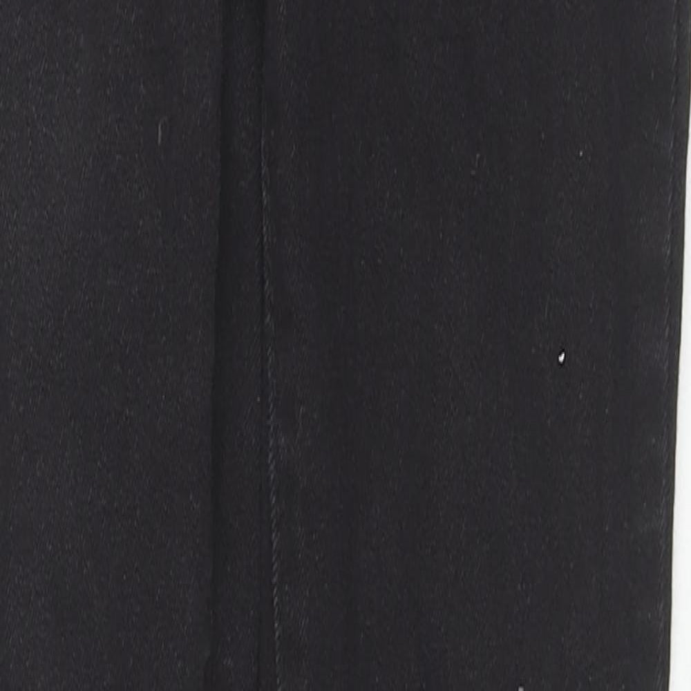 Close-up detail of Denim & Co. girls’ blue cotton skinny jeans, size 9-10, years, 24-inch leg regular zip