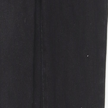 Close-up detail of Denim & Co. girls’ blue cotton skinny jeans, size 9-10, years, 24-inch leg regular zip