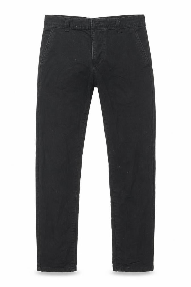 Topman Mens Black Cotton Trousers Size 32 in L30 in Regular Zip