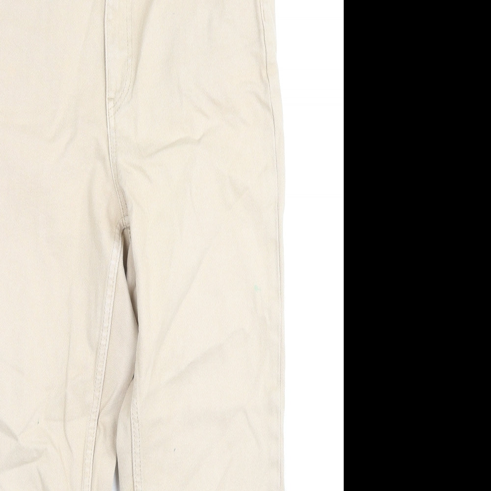 Lindex Womens Beige Cotton Straight Jeans Size 12 L24 in Regular Zip