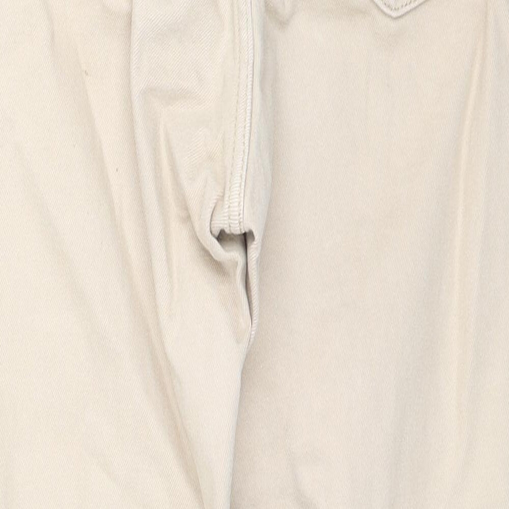 Lindex Womens Beige Cotton Straight Jeans Size 12 L24 in Regular Zip