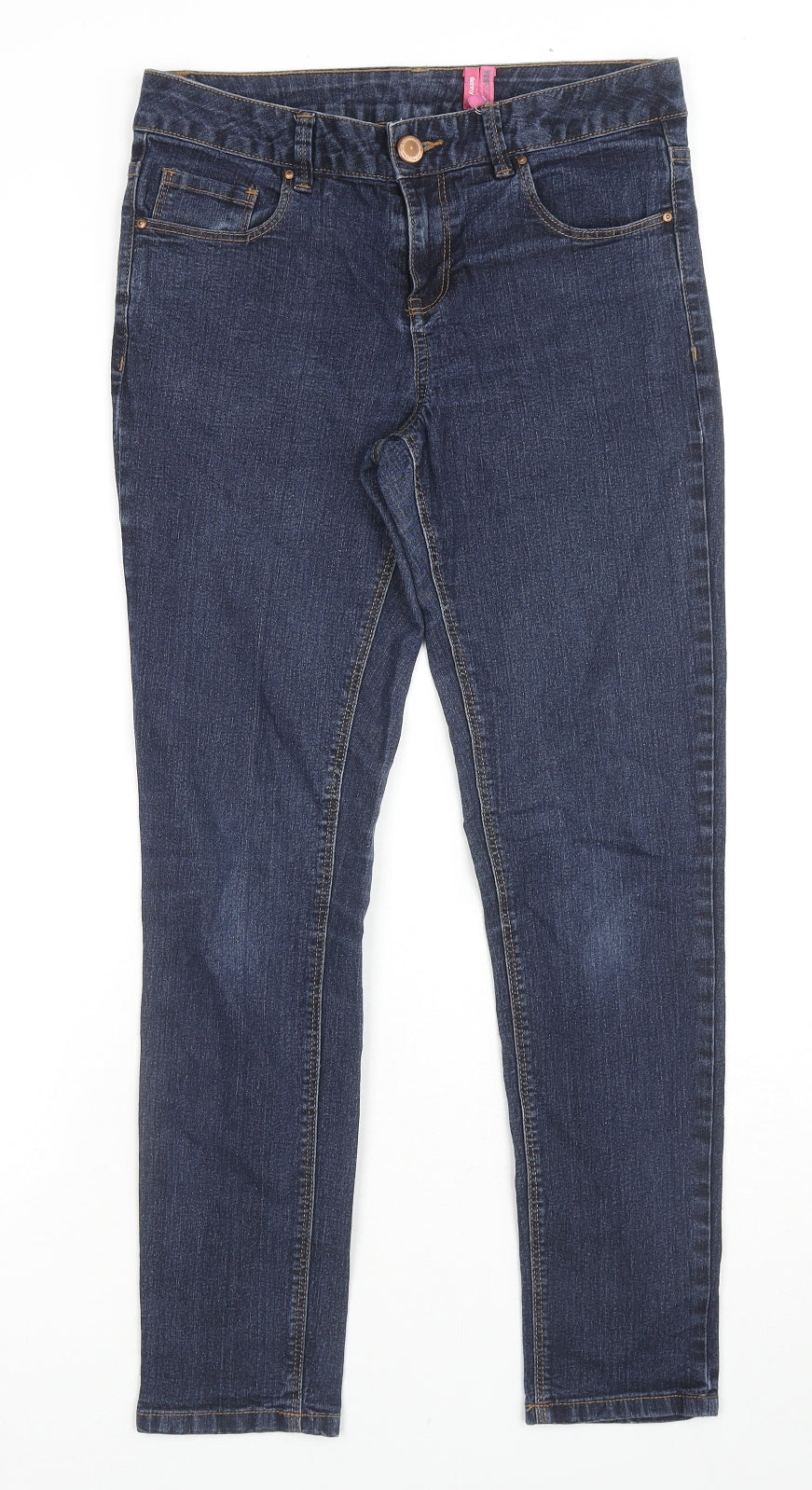 Yes Yes Womens Blue Cotton Skinny Jeans Size 10 L27 in Regular Zip