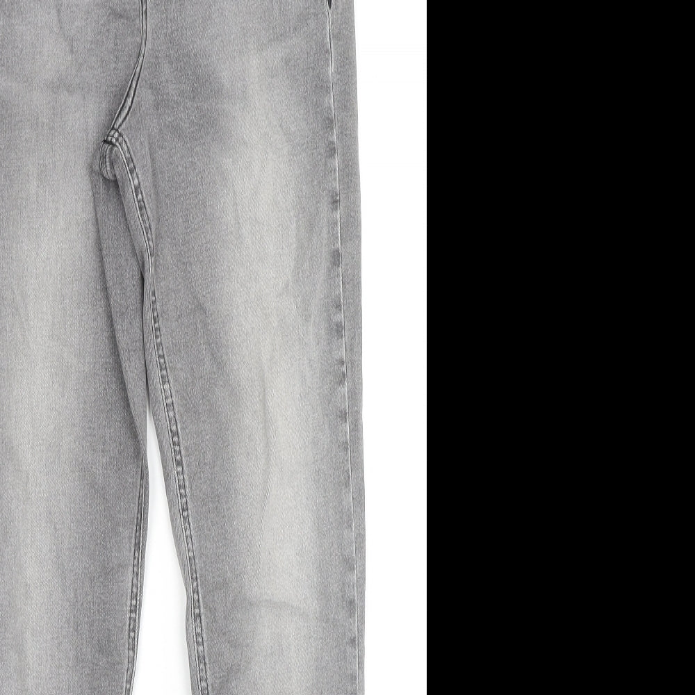 Topshop Womens Grey Cotton Skinny Jeans Size 26 L32 in Regular Zip