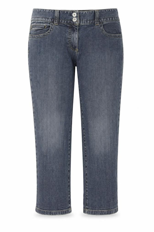 Ann Taylor Womens Blue Cotton Straight Jeans Size 6 L22 in Slim Zip