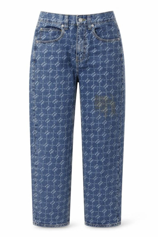 BDG Womens Blue Geometric Cotton Boyfriend Jeans Size 27 in L31 in Regular Zip