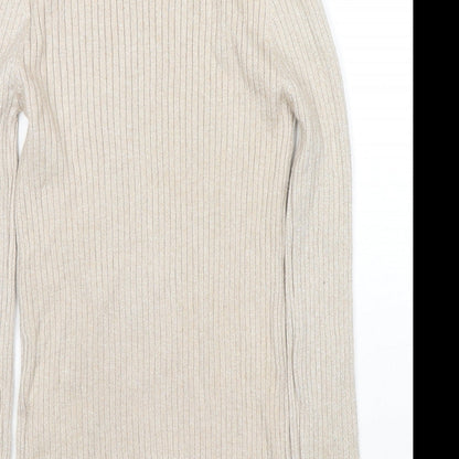 Country Casuals Womens Beige High Neck Viscose Pullover Jumper Size S