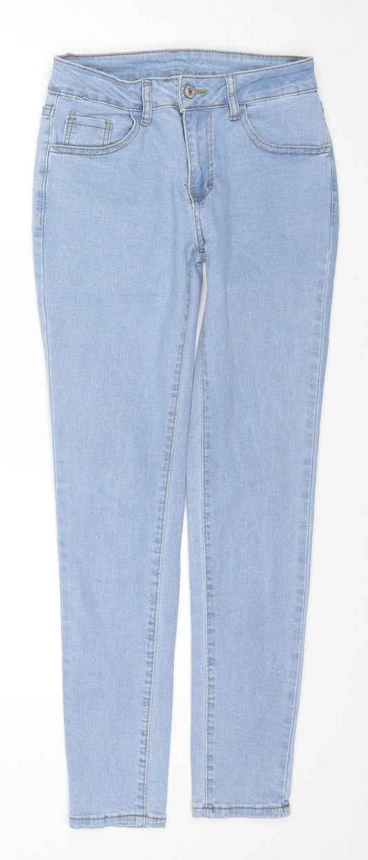 Jeans Womens Blue Cotton Skinny Jeans Size XS L27 in Regular Zip