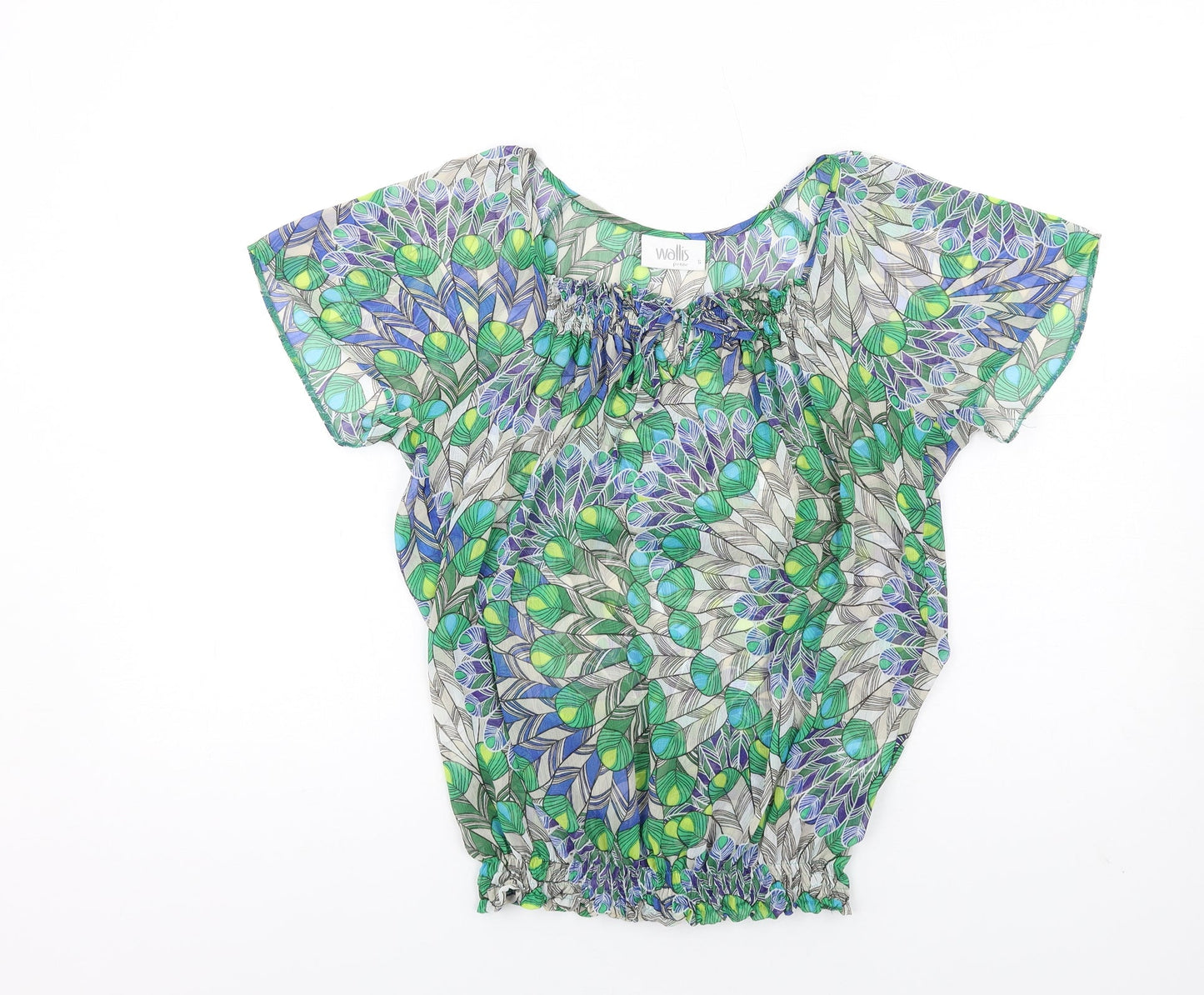 Wallis Womens Multicoloured Geometric Polyester Basic Blouse Size S Scoop Neck