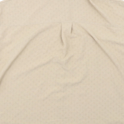 New Look Womens Beige Polyester Basic Button-Up Size 10 Collared
