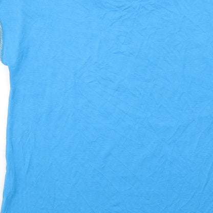 Ashley Brooke Womens Blue Polyester Basic T-Shirt Size 12 Round Neck - Beaded Trims