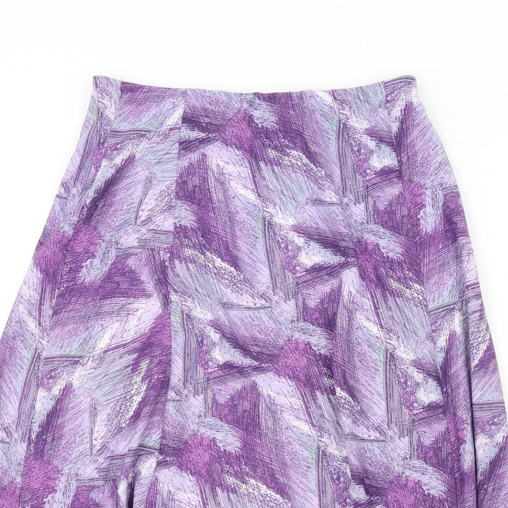 EWM Womens Purple Polyester A-Line Skirt Size 10
