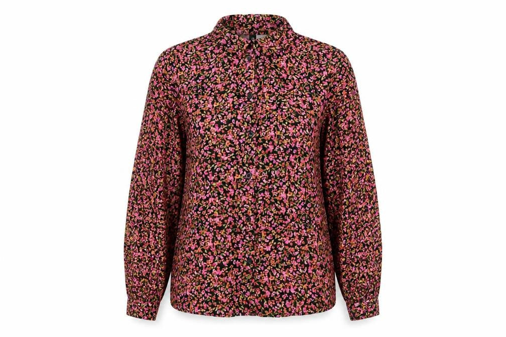 H&M Womens Multicoloured Floral Viscose Basic Button-Up Size M Collared