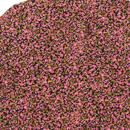 H&M Womens Multicoloured Floral Viscose Basic Button-Up Size M Collared