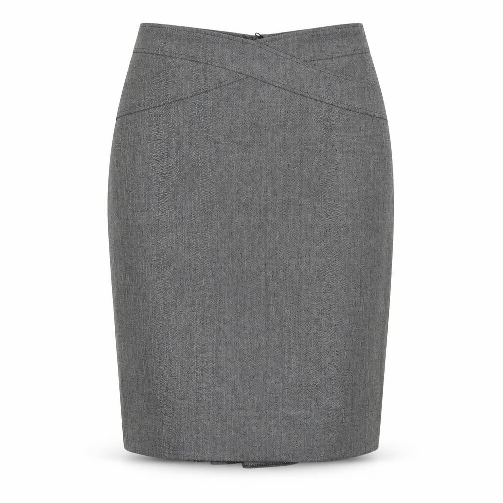 Marks & Spencer Womens Grey Polyester Straight & Pencil Skirt Size 12 Zip
