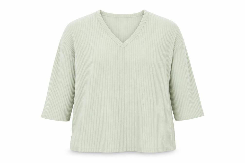 New Look Womens Green V-Neck Polyester Pullover Jumper Size M
