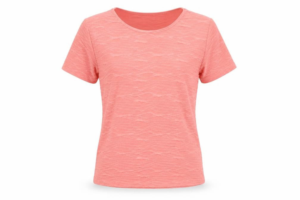 EWM Womens Pink Polyester Basic T-Shirt Size S Round Neck