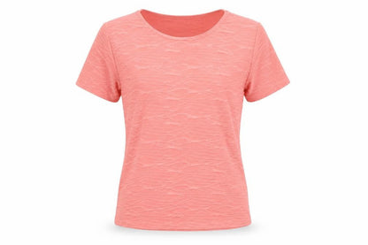 EWM Womens Pink Polyester Basic T-Shirt Size S Round Neck