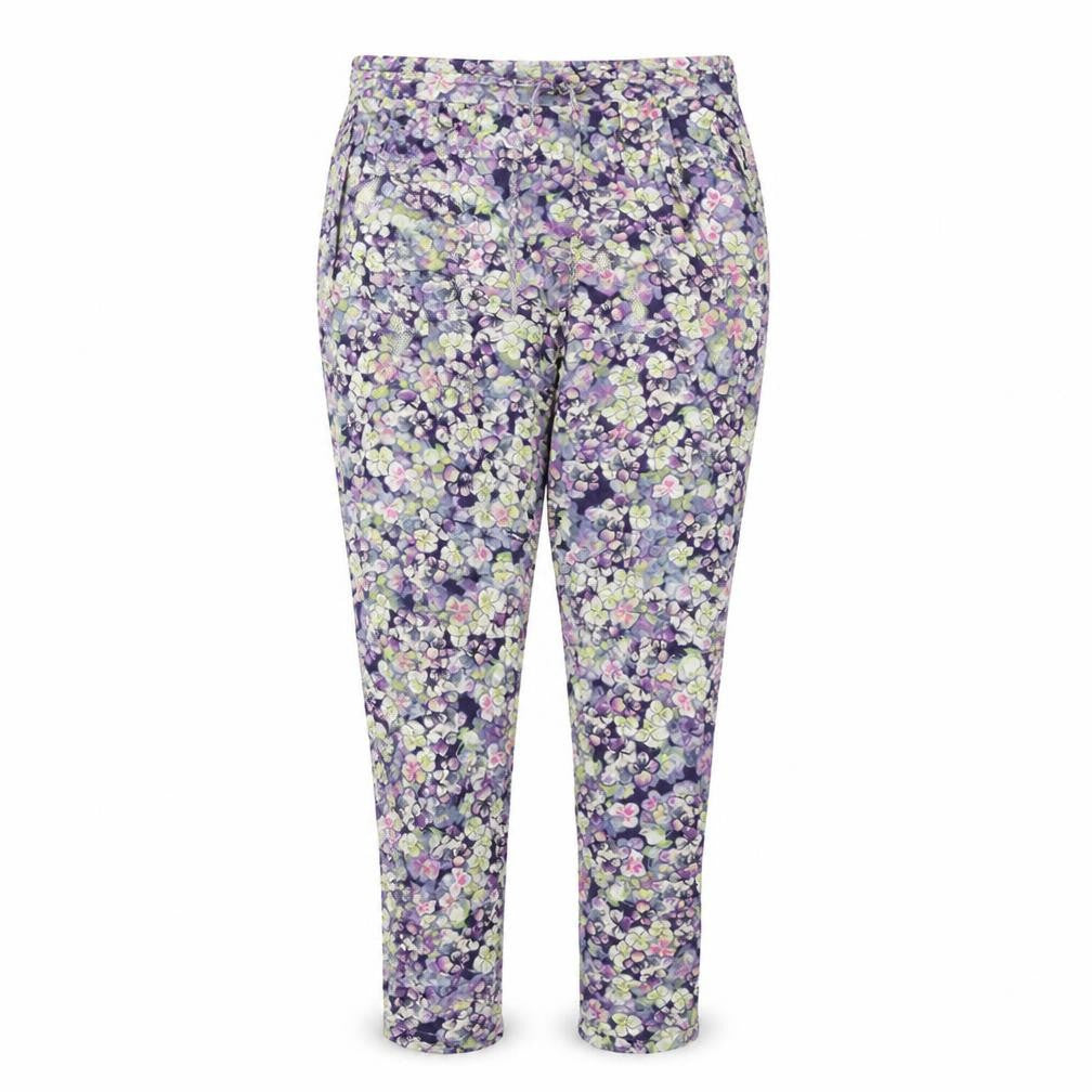 Warehouse Womens Multicoloured Floral Viscose Trousers Size 12 L30 in Regular Drawstring