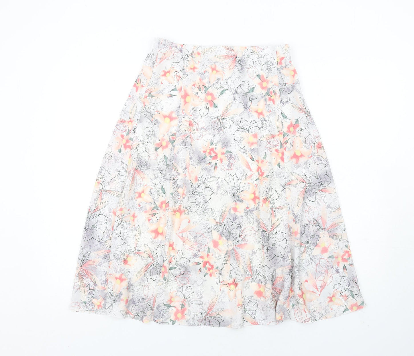 EWM Womens Multicoloured Floral Polyester A-Line Skirt Size 10