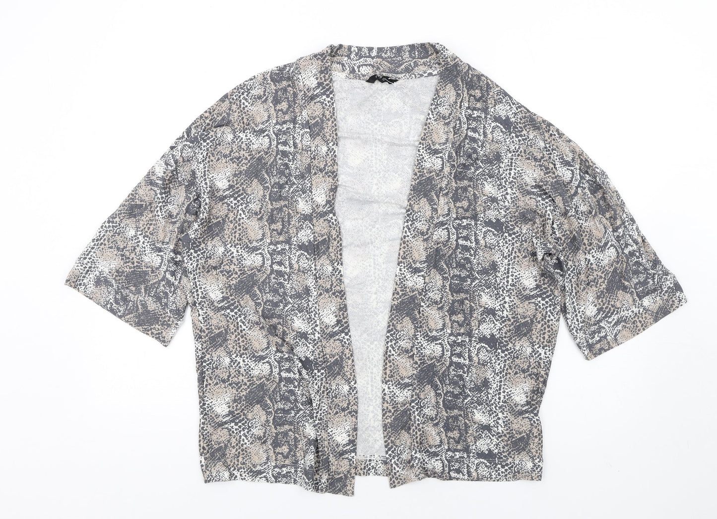 NEXT Womens Multicoloured V-Neck Animal Print Viscose Cardigan Jumper Size 8 - Snake Print