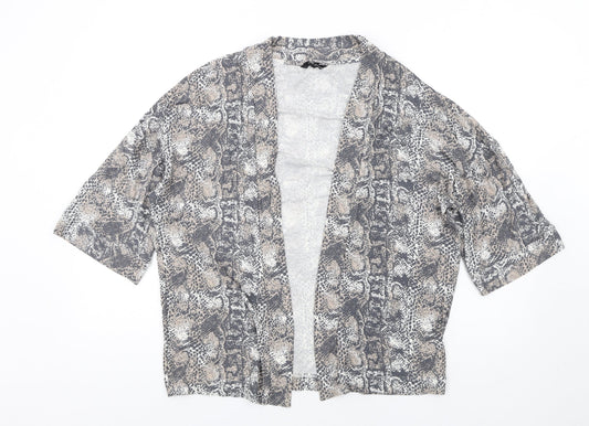 NEXT Womens Multicoloured V-Neck Animal Print Viscose Cardigan Jumper Size 8 - Snake Print
