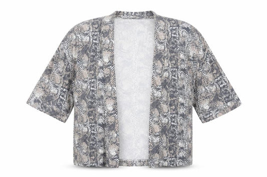 Next Womens Multicoloured V-Neck Animal Print Viscose Cardigan Jumper Size 8 - Snake Print