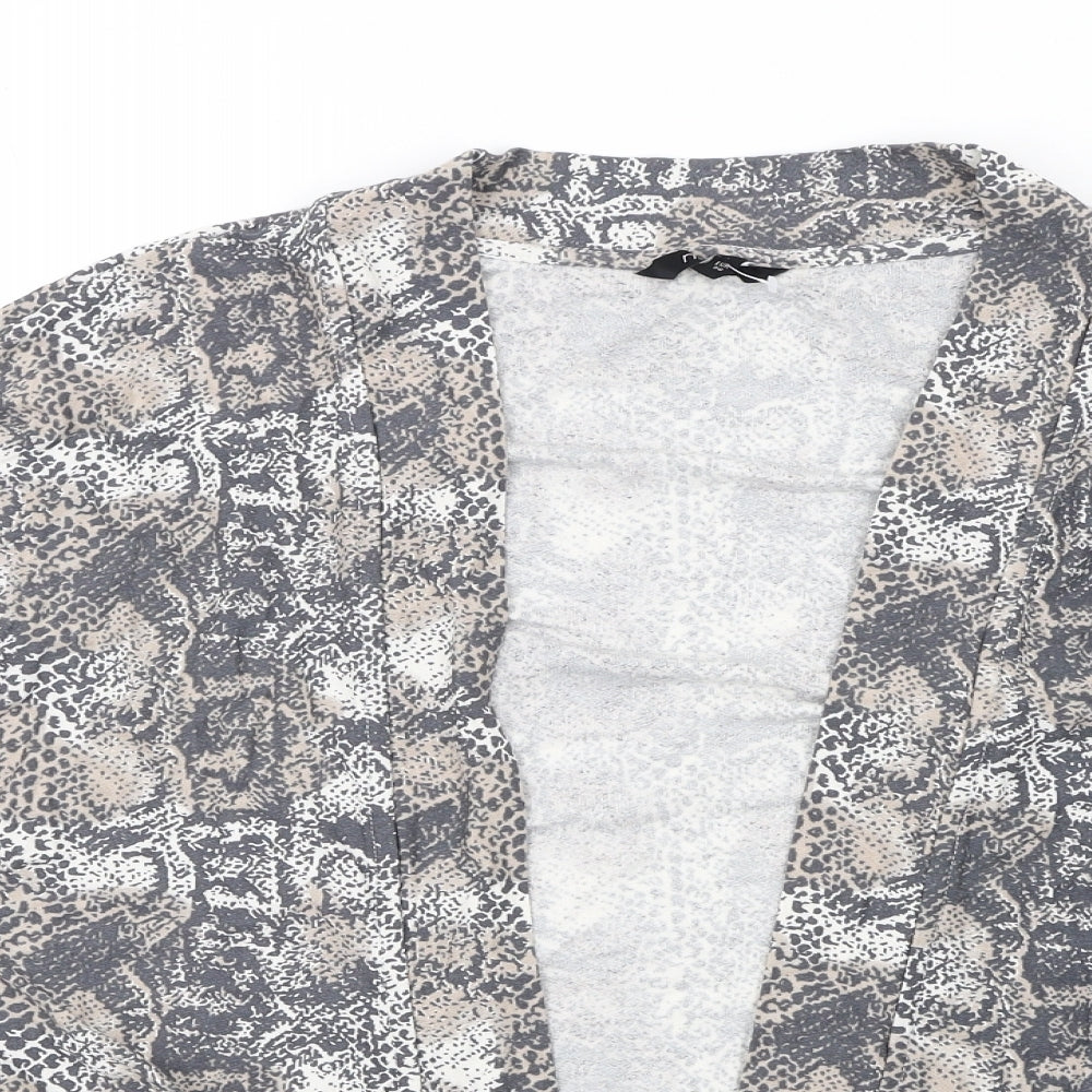NEXT Womens Multicoloured V-Neck Animal Print Viscose Cardigan Jumper Size 8 - Snake Print