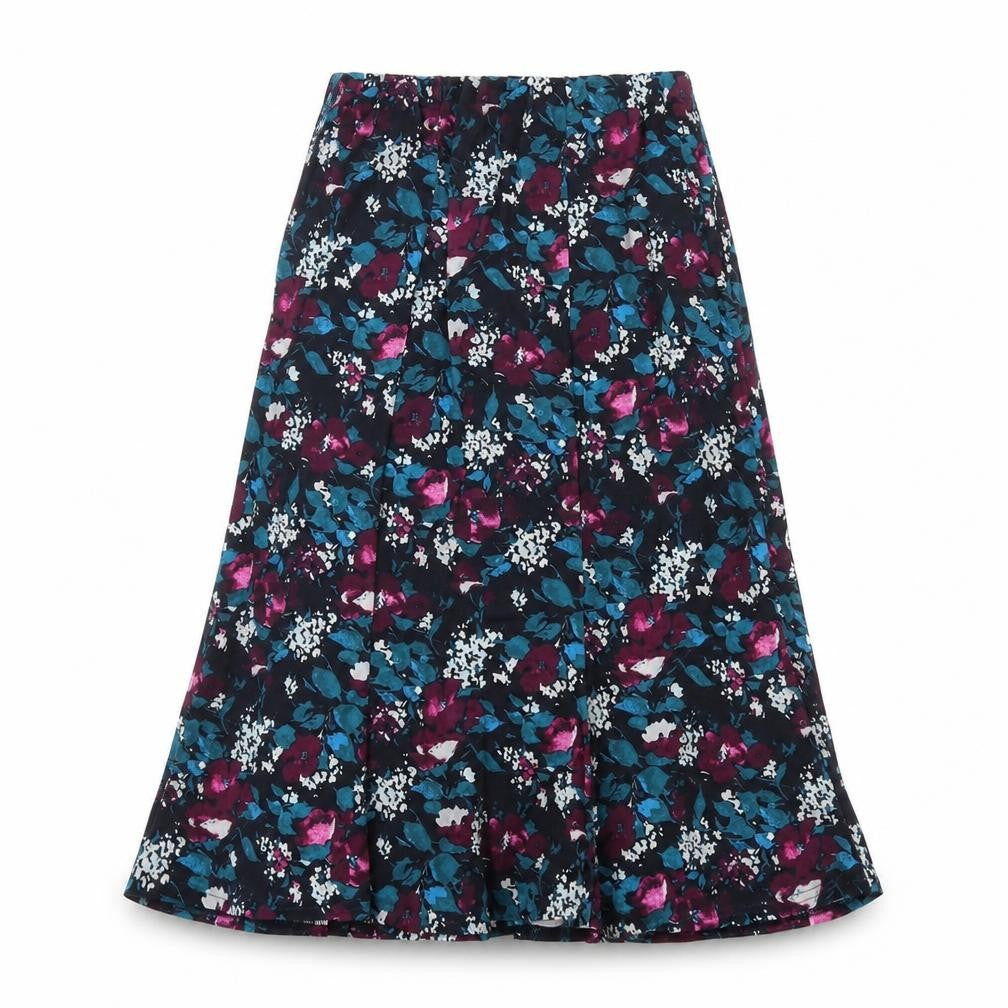 Kate Lilly Womens Multicoloured Floral Polyester A-Line Skirt Size 10
