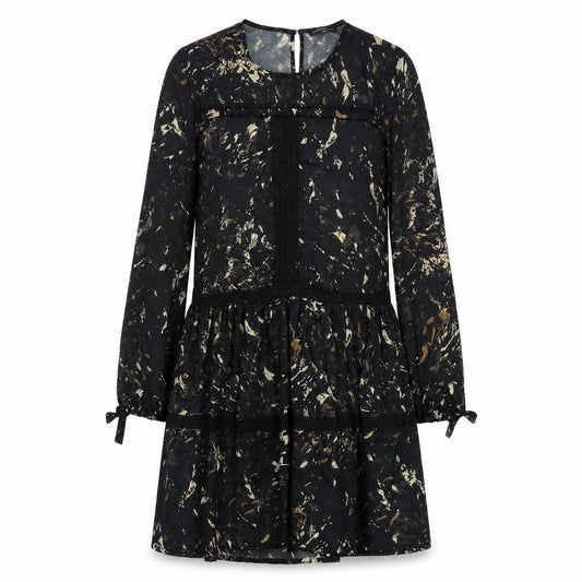 Label Lab Womens Black Polyester A-Line Size 10 Round Neck Button