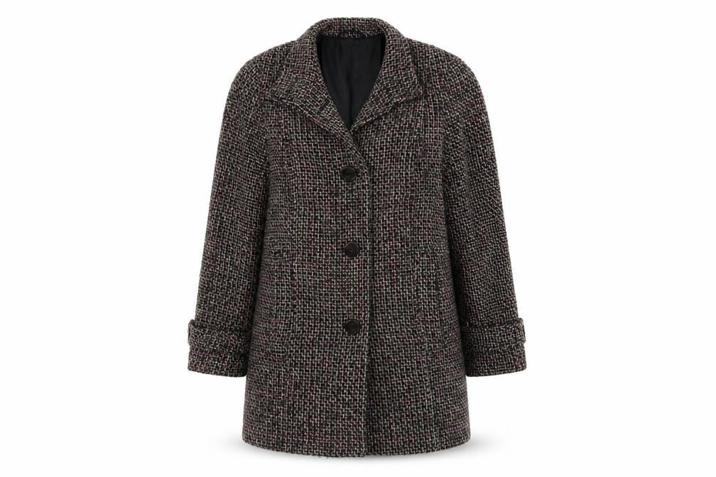 Marks & Spencer Womens Multicoloured Overcoat Coat Size 10 Button