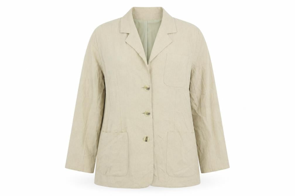Fashion Inc Womens Beige Jacket Blazer Size 16 Button