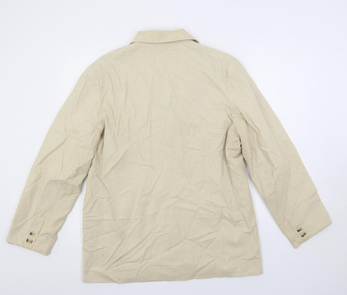 Fashion Inc Womens Beige Jacket Blazer Size 16 Button