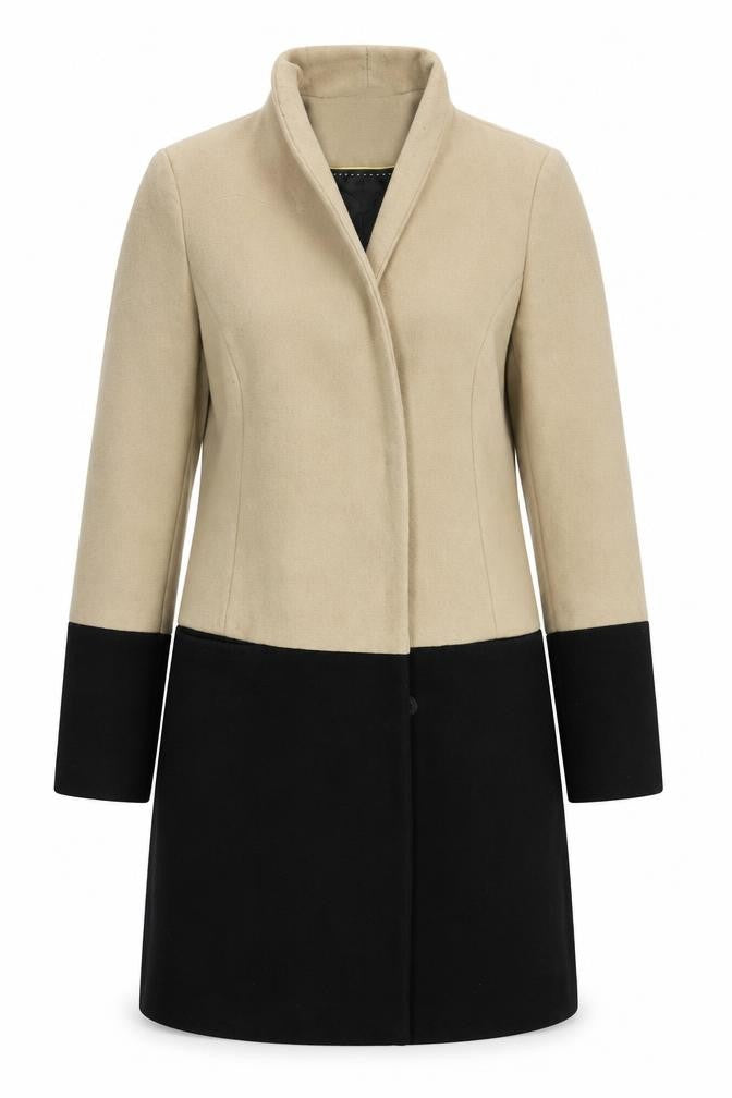 Laura Clement Womens Beige Overcoat Coat Size 12 Snap