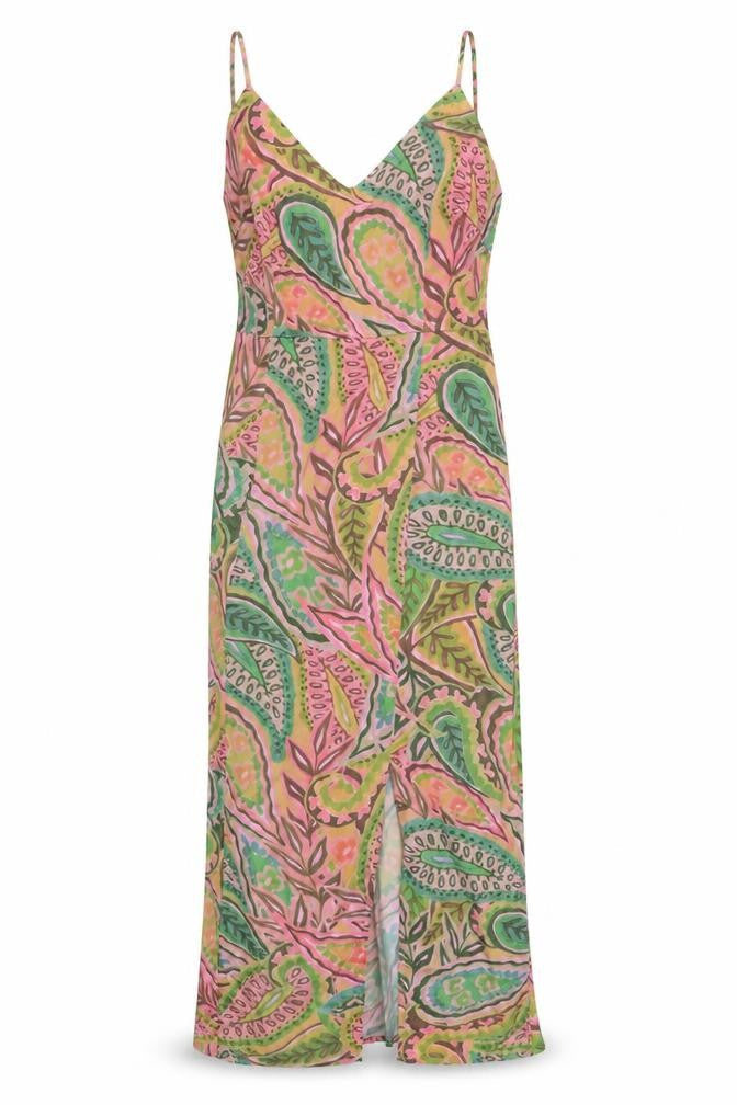 Glamorous Womens Multicoloured Geometric Polyester Slip Dress Size 12 V-Neck Zip