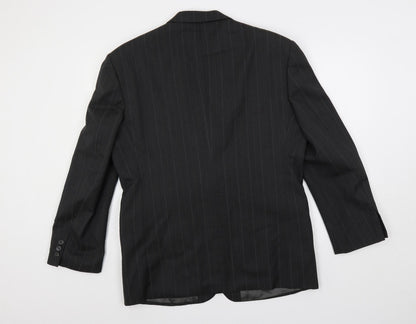 Horne Brothers Mens Grey Striped Wool Jacket Suit Jacket Size 40 Regular