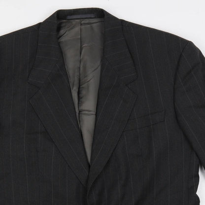 Horne Brothers Mens Grey Striped Wool Jacket Suit Jacket Size 40 Regular