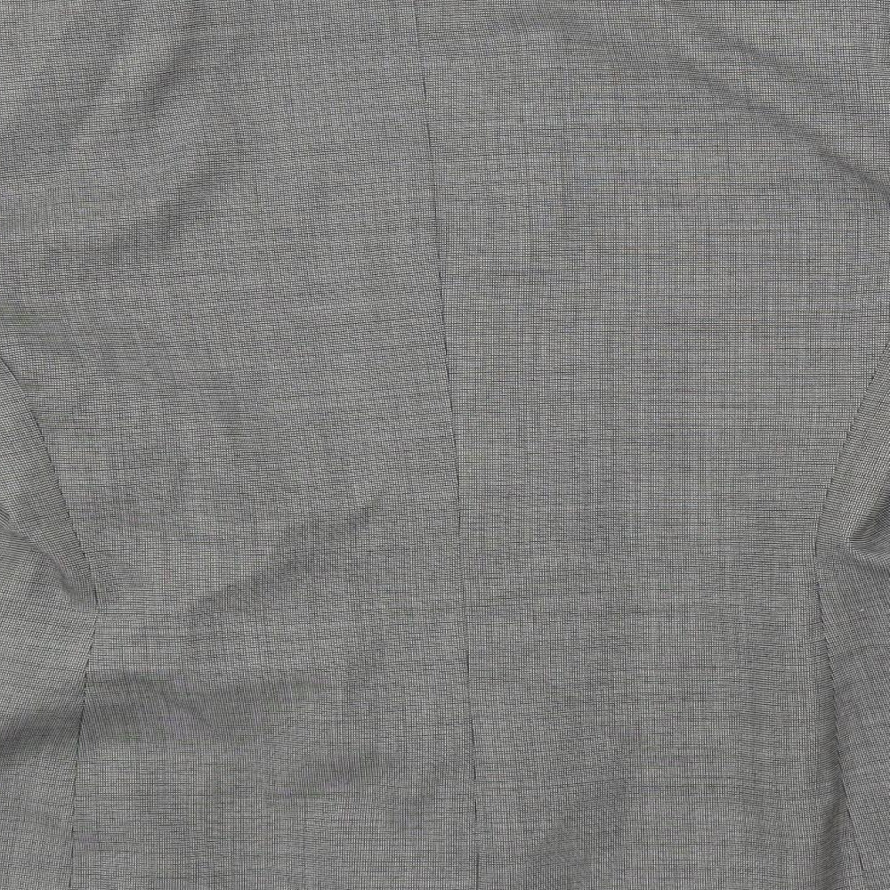 Anne Klein Womens Grey Geometric Jacket Blazer Size 10 Button