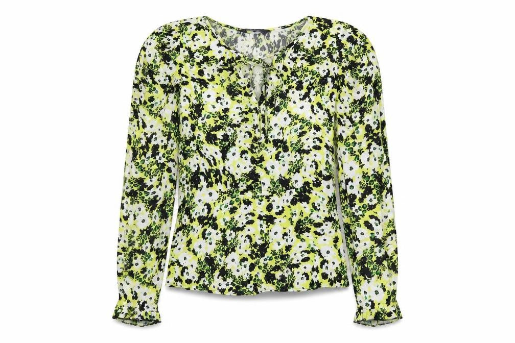 Marks & Spencer Womens Multicoloured Geometric Viscose Basic Blouse Size 8 V-Neck