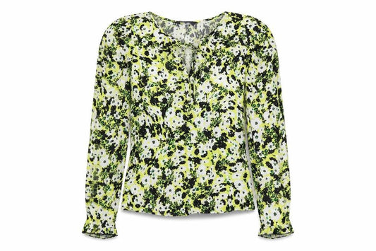 Marks and Spencer Womens Multicoloured Geometric Viscose Basic Blouse Size 8 V-Neck