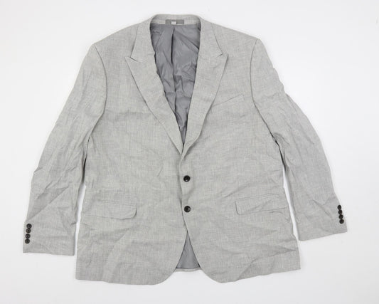 Marks and Spencer Mens Grey Polyester Jacket Suit Jacket Size 48 Regular