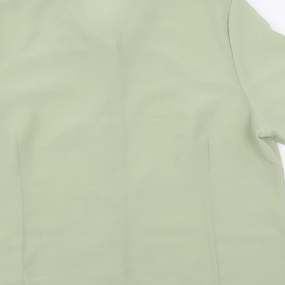 Bonmarché Womens Green Polyester Basic Button-Up Size 18 Collared - Embroidered