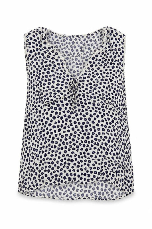 Marks and Spencer Womens Ivory Floral Viscose Basic Blouse Size 12 V-Neck
