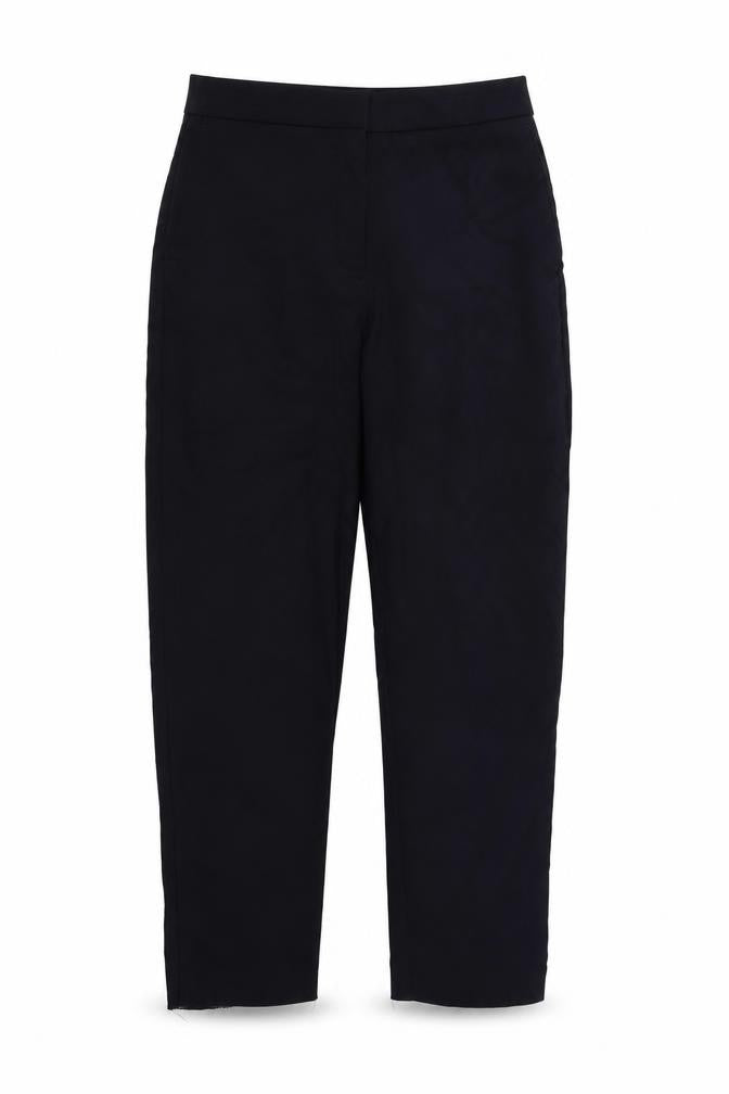 Marks & Spencer Womens Blue Cotton Dress Pants Trousers Size 10 L26 in Regular Zip