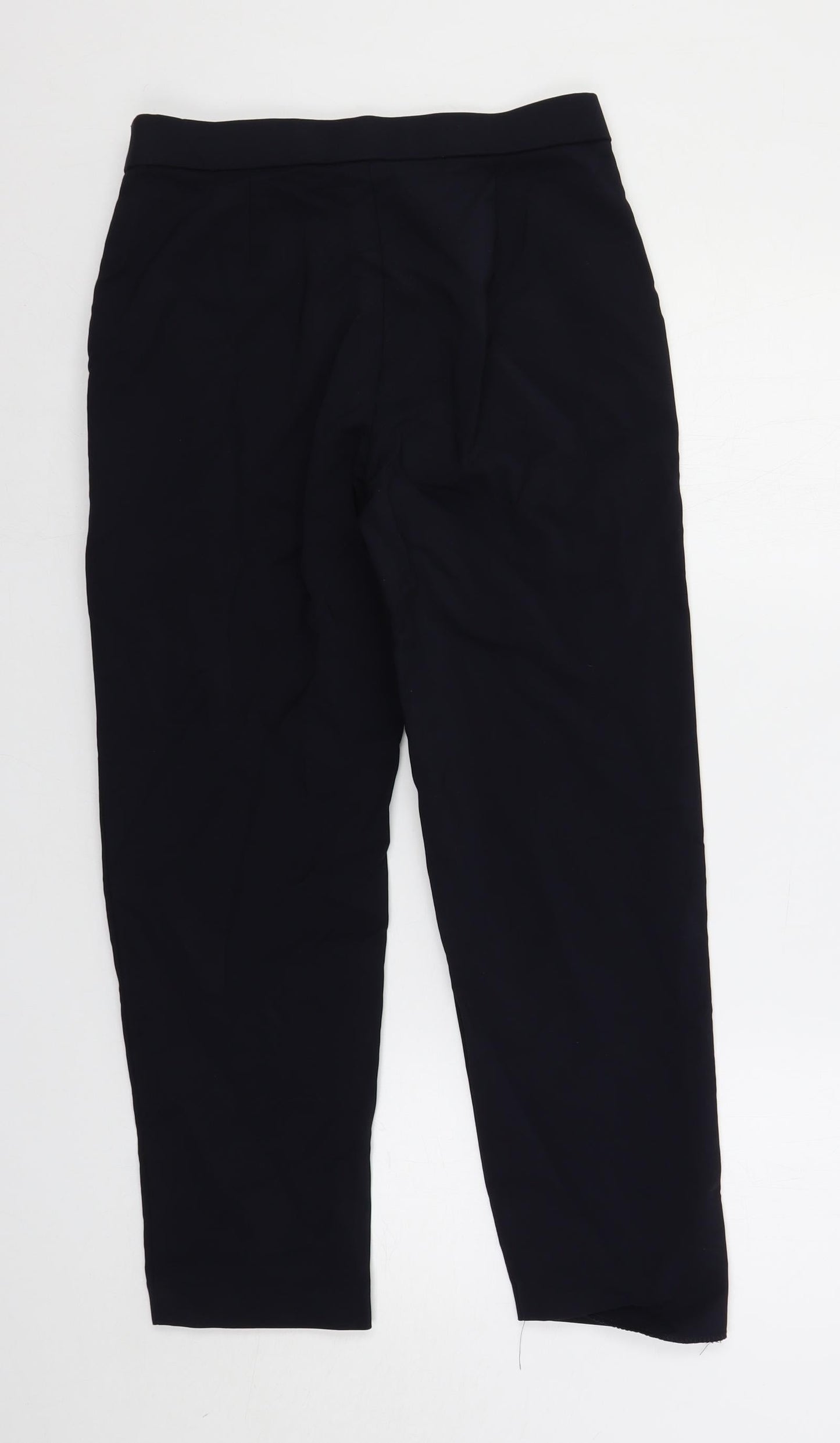 Marks and Spencer Womens Blue Cotton Dress Pants Trousers Size 10 L26 in Regular Zip