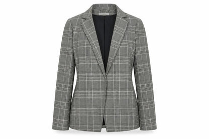 H&M Womens Grey Plaid Jacket Blazer Size 8