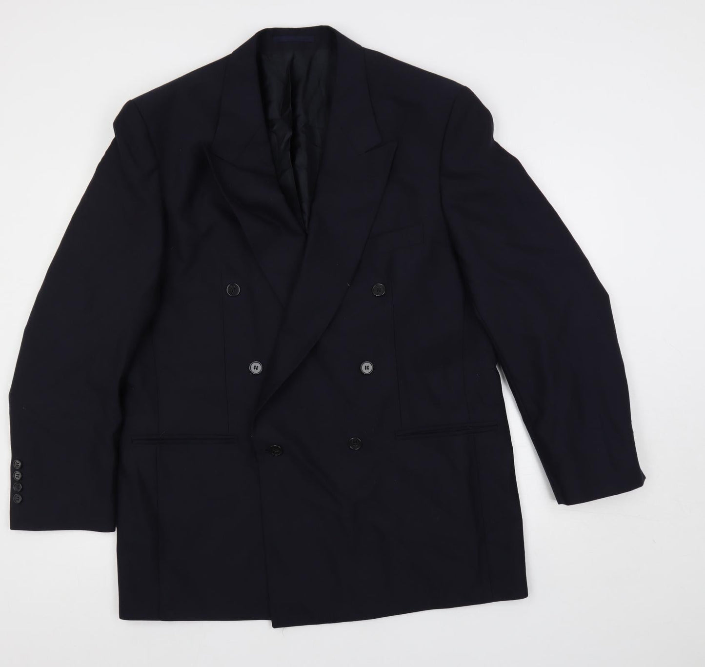 Douglas Mens Blue Polyester Jacket Suit Jacket Size 46 Regular