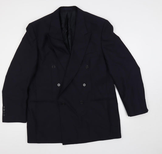 Douglas Mens Blue Polyester Jacket Suit Jacket Size 46 Regular