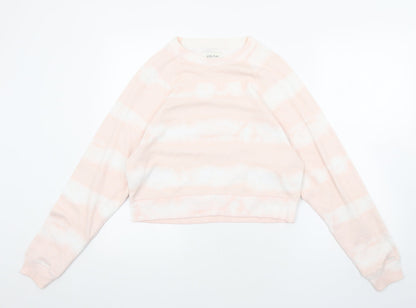 Gilly Hicks Womens Pink Cotton Pullover Sweatshirt Size XS Pullover - Striped Tie Dye