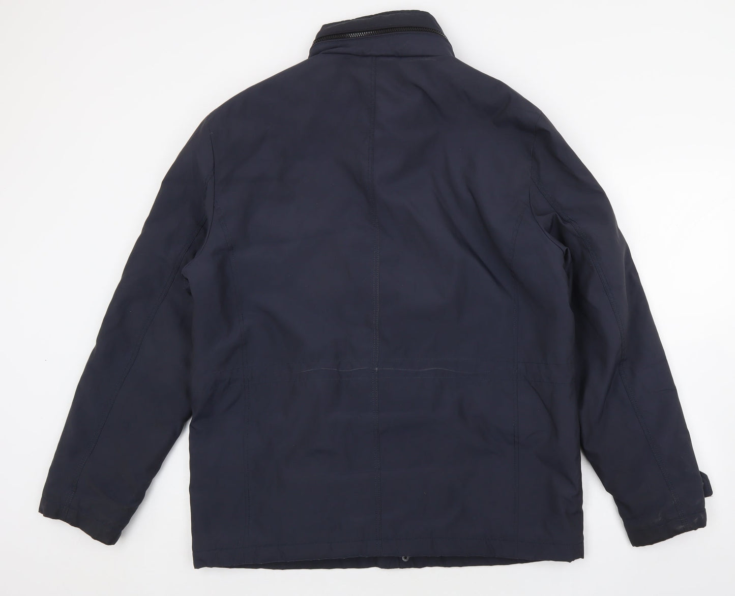 Marks and Spencer Mens Blue Rain Coat Coat Size L Zip